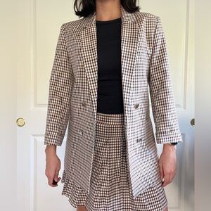 Stradivarius | Plaid Blazer and Skirt set